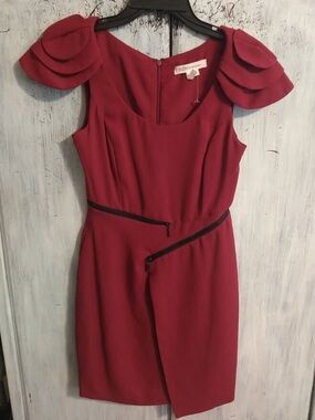 bcbgeneration  Ruffled Shoulder  Mini  dress Vintage Puff Sleeve Officey